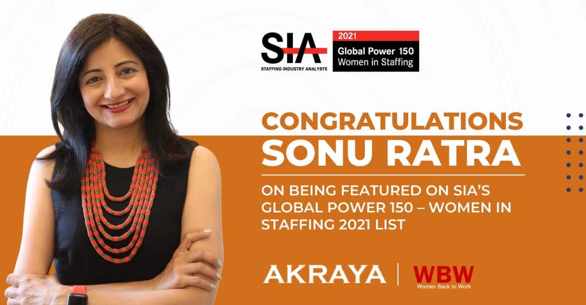 Sonu Ratra named to SIA Global Power 150 – Women in Staffing list