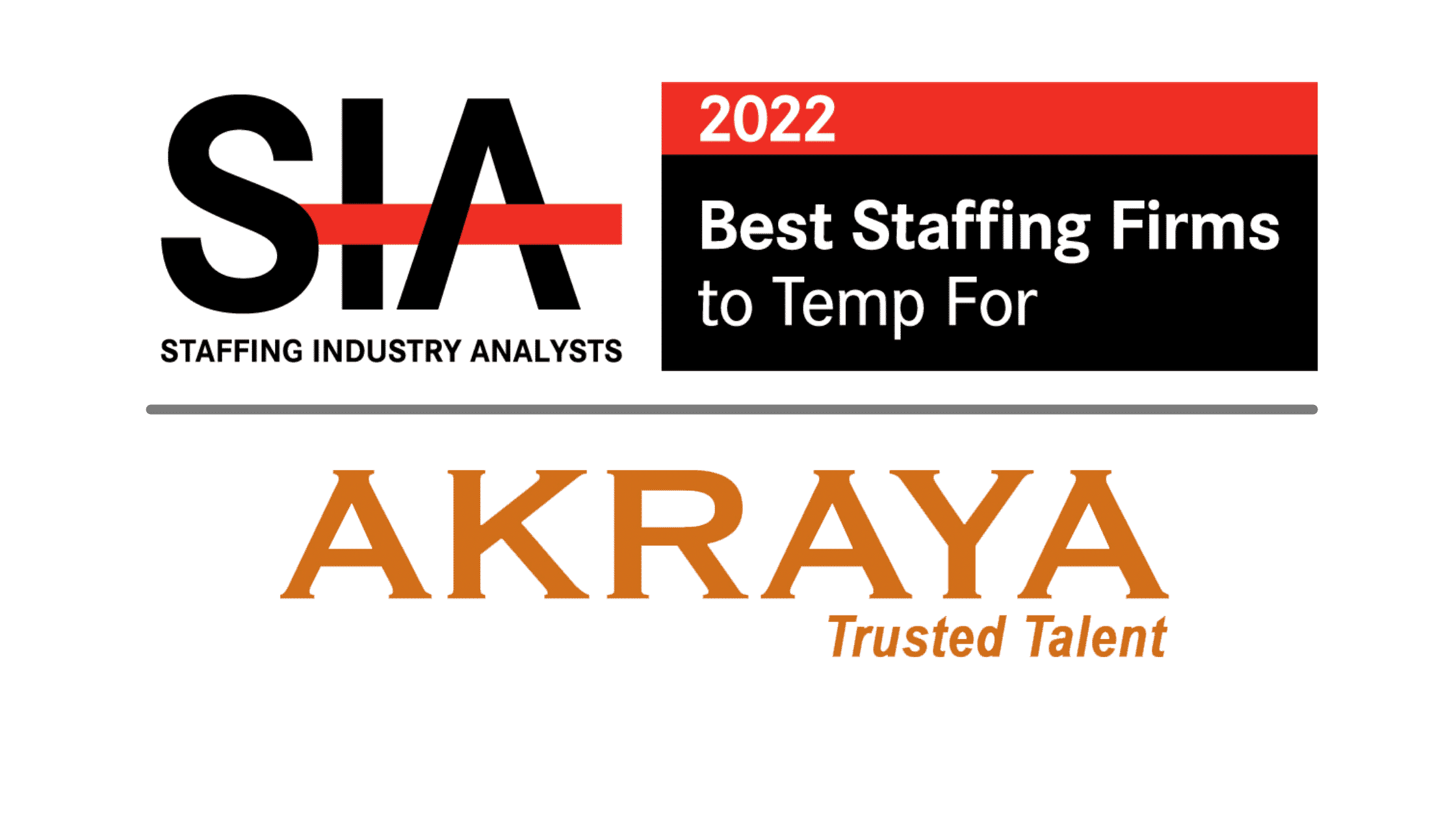 Akraya awarded SIA Best Staffing Firm To Temp/Contract For – North America
